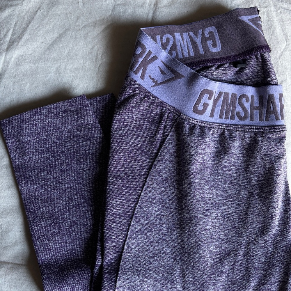Purple Gymshark Flex OG Seamless Leggings Logo Wiastband - Size Small No Scrunch
